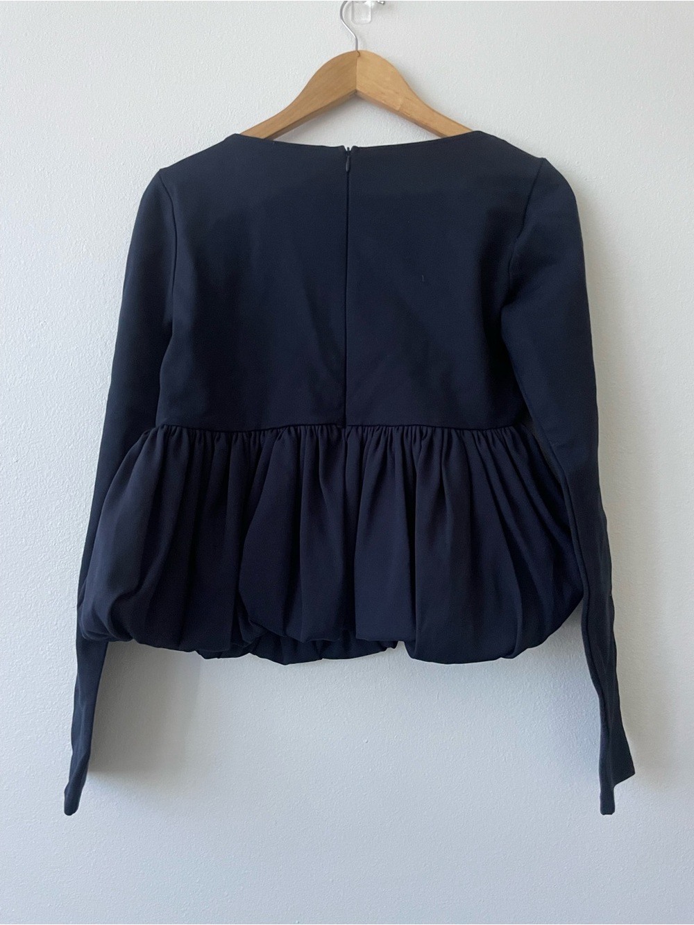 Zara navy long sleeve peplum top - Picture 10 of 10
